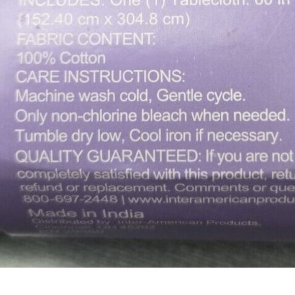 HOLIDAY HOME Spring Easter Cotton  Bunny Trails Plaid Tablecloth 60” X 102" - Picture 7 of 11